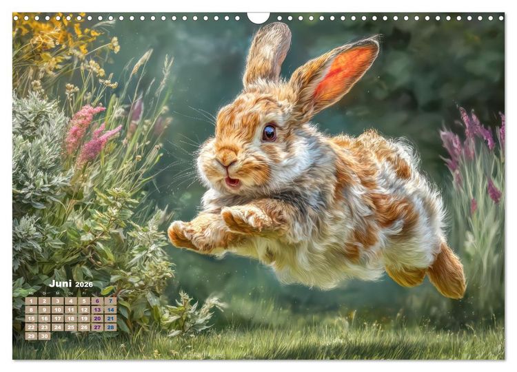 Produktbild: Kaninchenportraits &ndash; Szenen voller Charme (Wandkalender 2026 DIN A3 quer), CALVENDO Monatskalender