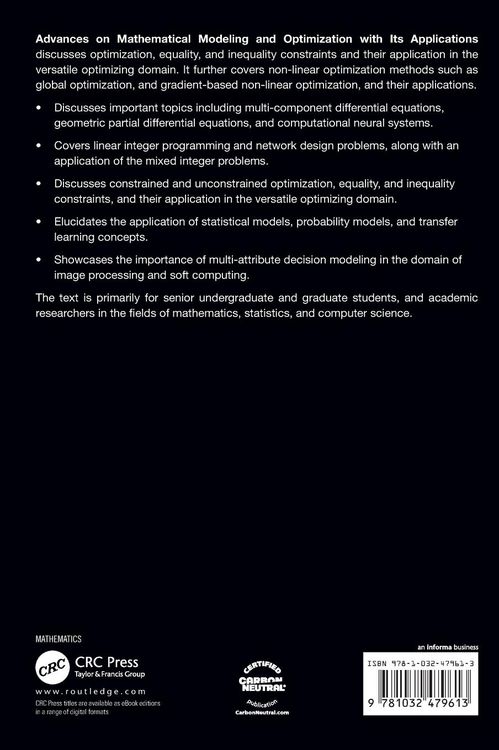 Produktbild: Advances on Mathematical Modeling and Optimization with Its Applications