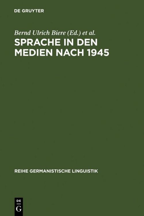 Produktbild: Sprache in den Medien nach 1945
