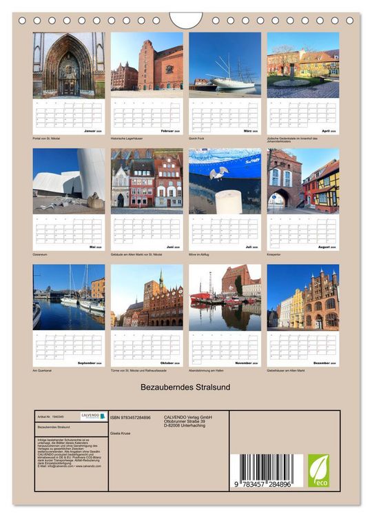 Produktbild: Bezauberndes Stralsund (Wandkalender 2026 DIN A4 hoch), CALVENDO Monatskalender