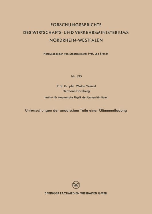 Produktbild: Untersuchungen der anodischen Teile einer Glimmentladung