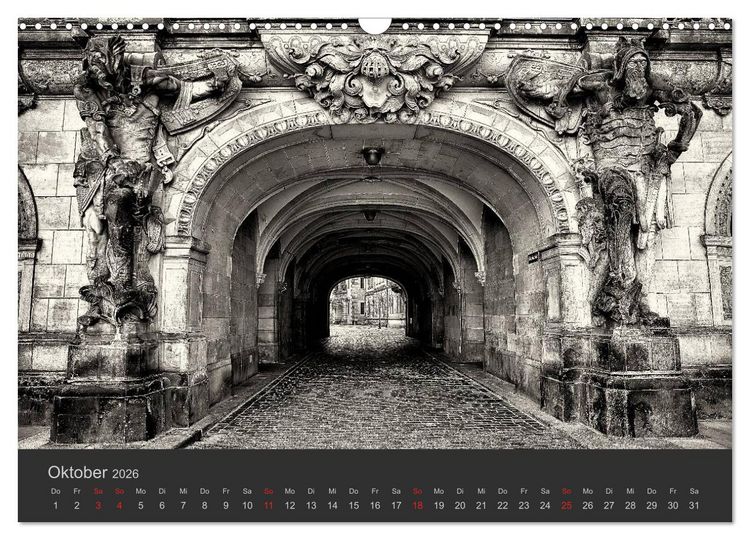 Produktbild: Dresden Schwarz Weiss 2026 (Wandkalender 2026 DIN A3 quer), CALVENDO Monatskalender