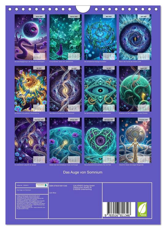 Produktbild: Das Auge von Somnium (Wandkalender 2027 DIN A4 hoch), CALVENDO Monatskalender