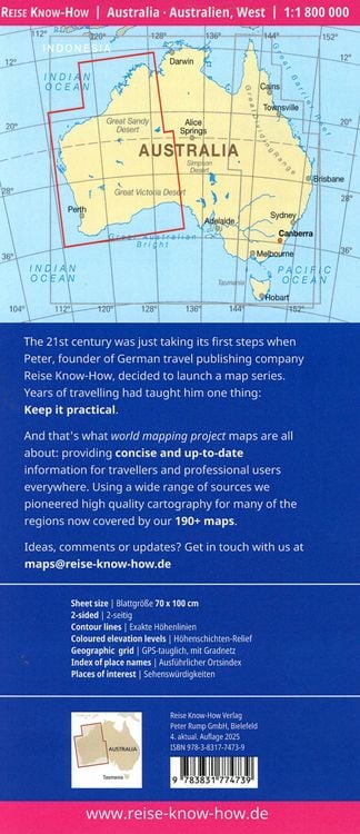 Produktbild: Reise Know-How Australien, West / Australia, West (1:1.800.000)
