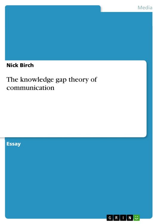 Produktbild: The knowledge gap theory of communication
