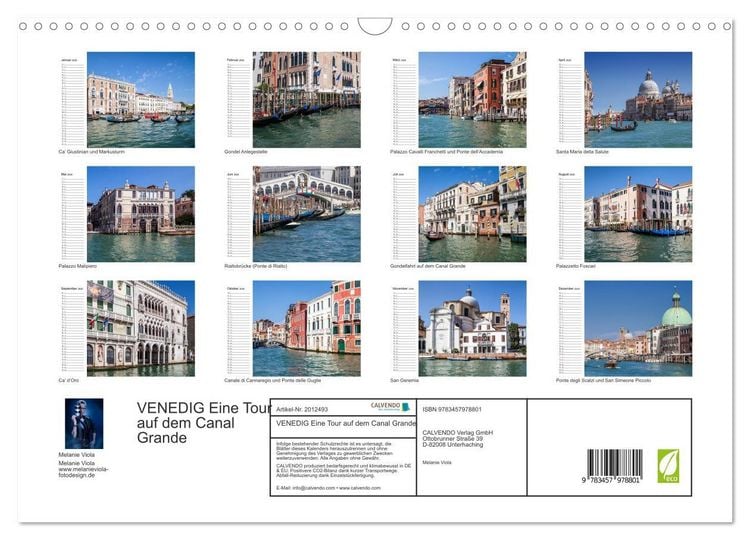 Produktbild: VENEDIG Eine Tour auf dem Canal Grande (Wandkalender 2026 DIN A3 quer), CALVENDO Monatskalender