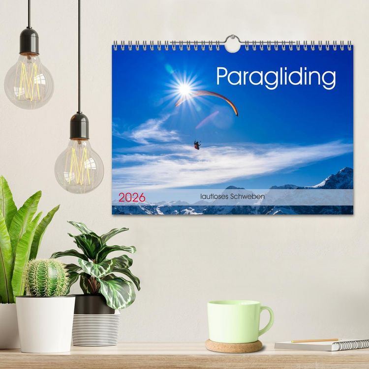 Produktbild: Paragliding - lautloses Schweben (Wandkalender 2026 DIN A4 quer), CALVENDO Monatskalender