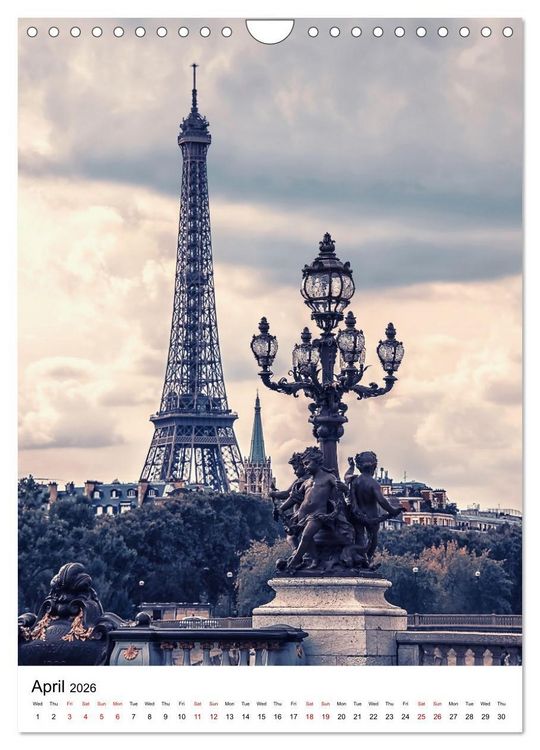 Produktbild: Wonders of Paris (Wall Calendar 2026 DIN A4 portrait), CALVENDO 12 Month Wall Calendar