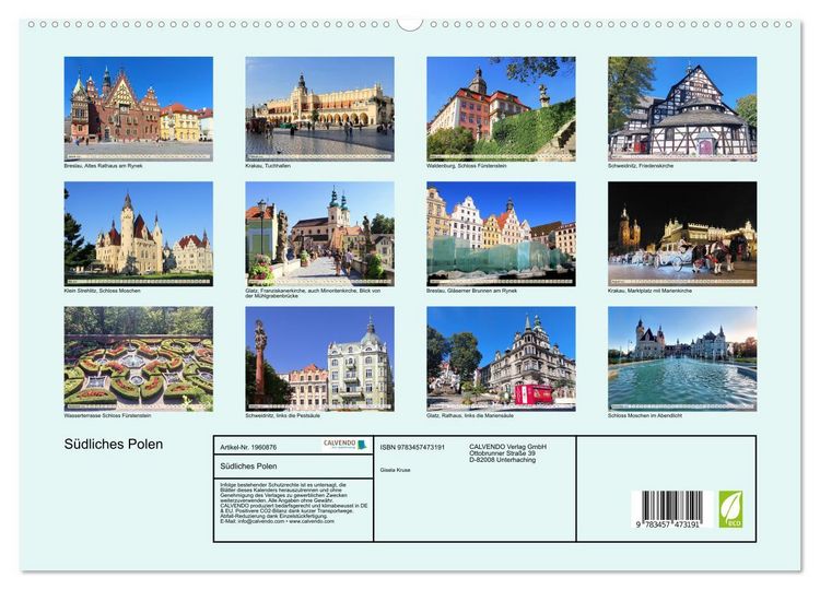 Produktbild: S&uuml;dliches Polen (hochwertiger Premium Wandkalender 2026 DIN A2 quer), Kunstdruck in Hochglanz