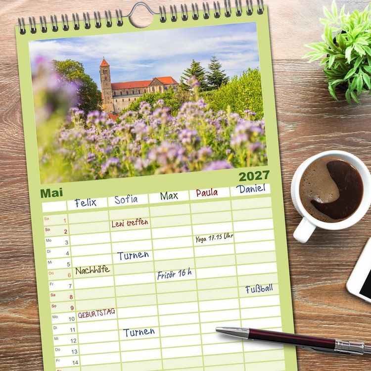 Produktbild: Familienplaner 2027 - Der Harz - eine geheimnisvolle Welt mit 5 Spalten (Wandkalender, 21 x 45 cm) CALVENDO