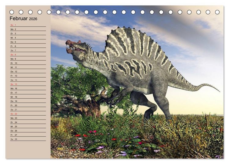 Produktbild: Dinosaurier. Urzeitliche Giganten (Tischkalender 2026 DIN A5 quer), CALVENDO Monatskalender