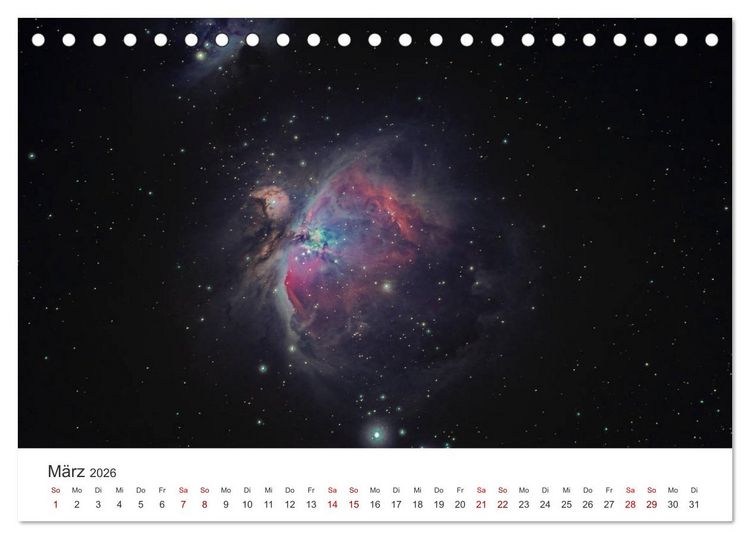 Produktbild: Nachthimmel - Unfassbare Fotografien der Sterne. (Tischkalender 2026 DIN A5 quer), CALVENDO Monatskalender