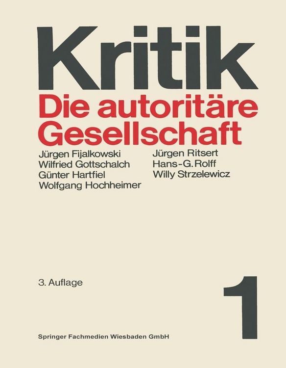 Produktbild: Die autorit&auml;re Gesellschaft