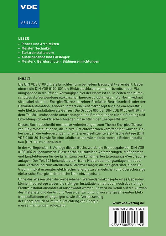 Produktbild: Errichten von Niederspannungsanlagen gem&auml;&szlig; DIN VDE 0100-801/-802