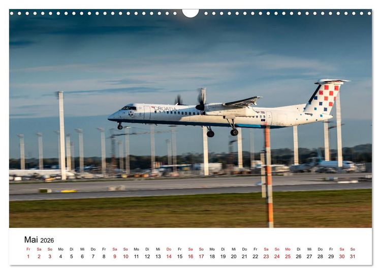 Produktbild: Planespotting am Flughafen M&uuml;nchen (Wandkalender 2026 DIN A3 quer), CALVENDO Monatskalender