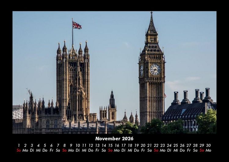 Produktbild: London 2026 Fotokalender DIN A3