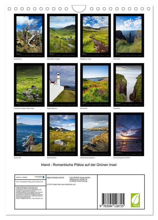 Produktbild: Irland - Romantische Pl&auml;tze auf der Gr&uuml;nen Insel (Wandkalender 2027 DIN A4 hoch), CALVENDO Monatskalender