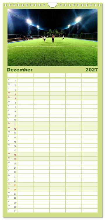 Produktbild: Familienplaner 2027 - Fu&szlig;ball - pure Leidenschaft mit 5 Spalten (Wandkalender, 21 x 45 cm) CALVENDO