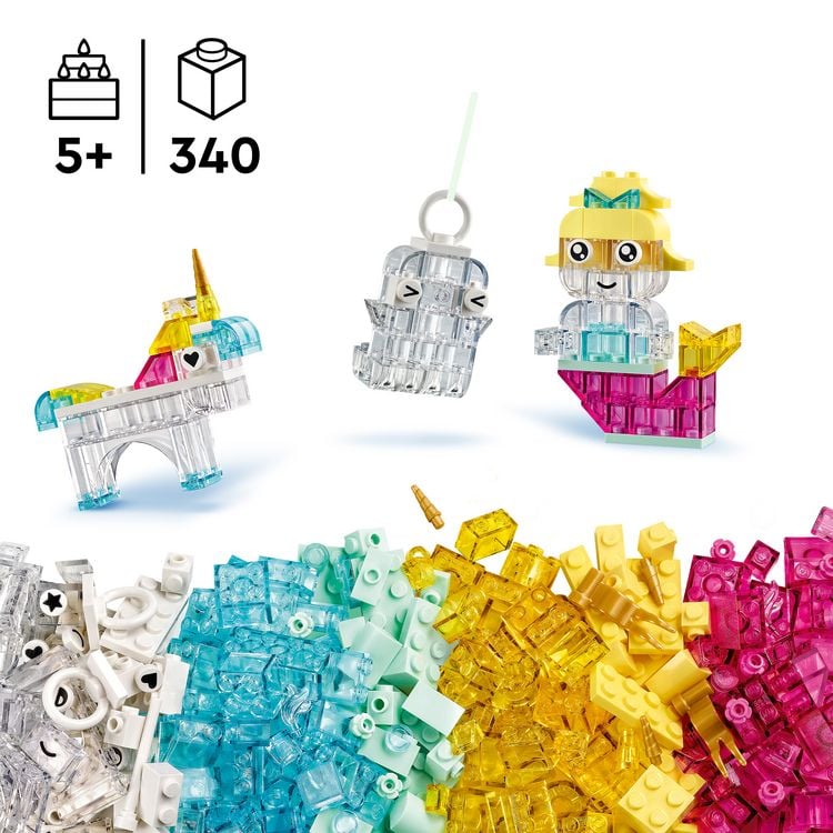 Produktbild: LEGO Classic Zauberbox mit durchsichtigen Steinen, Bunte Bausteine 11040