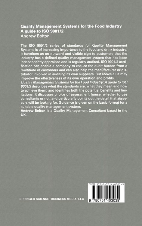 Produktbild: Quality Mgmt Sys for Food Indus GD