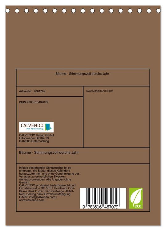 Produktbild: B&auml;ume - Stimmungsvoll durchs Jahr (Tischkalender 2026 DIN A5 hoch), CALVENDO Monatskalender