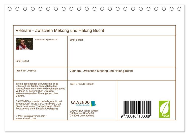 Produktbild: Vietnam - Zwischen Mekong und Halong Bucht (Tischkalender 2026 DIN A5 quer), CALVENDO Monatskalender