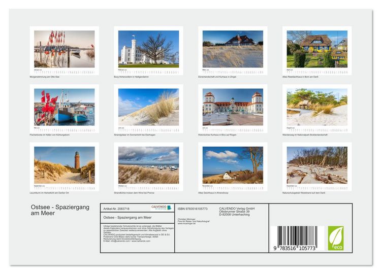 Produktbild: Ostsee - Spaziergang am Meer (Wandkalender 2026 DIN A4 quer), CALVENDO Monatskalender