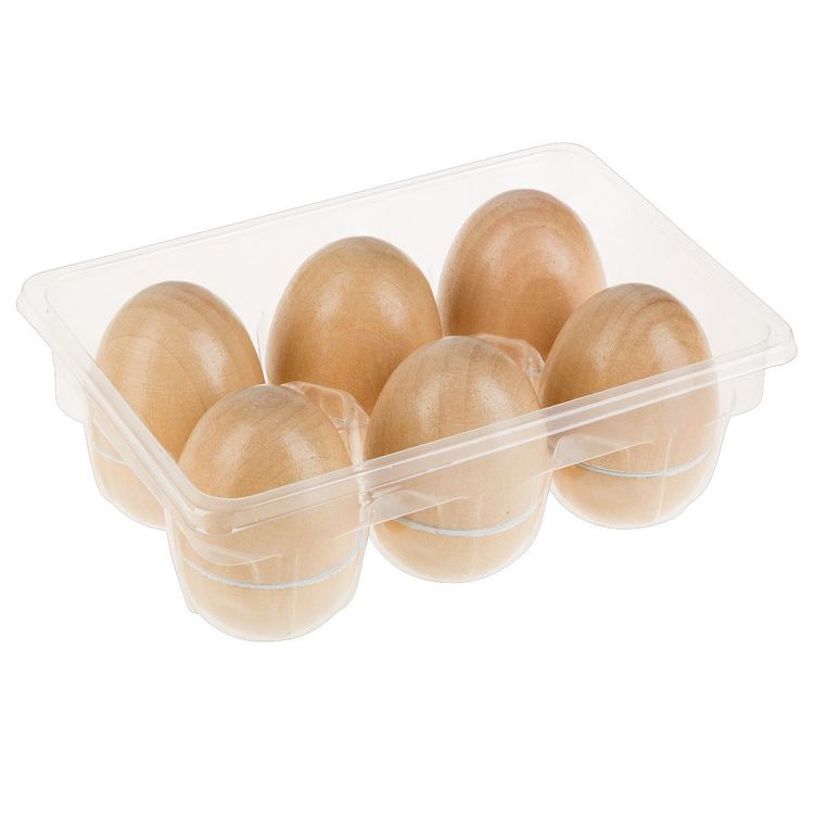 Produktbild: Idena Eierbox mit 6 Eiern aus Holz schneidbar