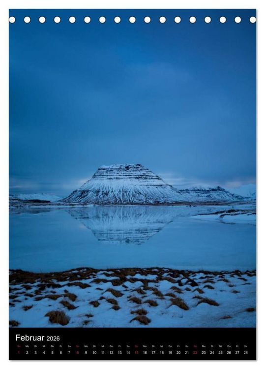 Produktbild: Island - Wundervolle Landschaften (Tischkalender 2026 DIN A5 hoch), CALVENDO Monatskalender