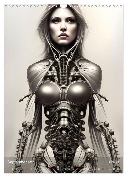 Produktbild: Biomechanic Portrait - Sch&ouml;nheit zwischen Mensch und Maschine (Wandkalender 2026 DIN A3 hoch), CALVENDO Monatskalender