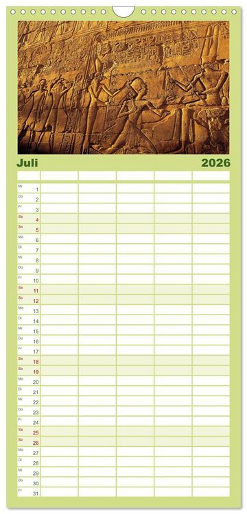 Produktbild: Familienplaner 2026 - &Auml;gypten mit 5 Spalten (Wandkalender, 21 x 45 cm) CALVENDO