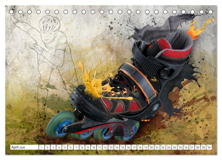 Produktbild: SPORT trifft SPLASH - normal war gestern (Tischkalender 2026 DIN A5 quer), CALVENDO Monatskalender