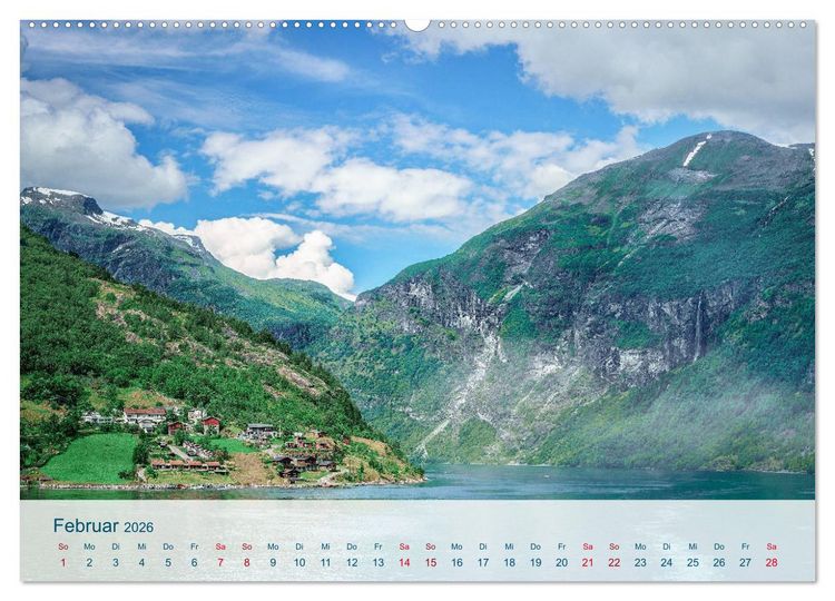 Produktbild: Norwegen von Oslo bis &Aring;lesund (hochwertiger Premium Wandkalender 2026 DIN A2 quer), Kunstdruck in Hochglanz