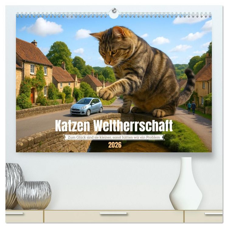 Produktbild: Katzen Weltherrschaft (hochwertiger Premium Wandkalender 2026 DIN A2 quer), Kunstdruck in Hochglanz