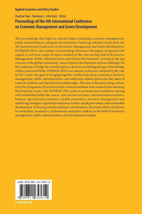 Produktbild: Proceedings of the 4th International Conference on Economic Management and Green Development
