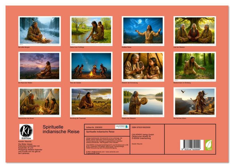 Produktbild: Spirituelle indianische Reise (Wandkalender 2026 DIN A3 quer), CALVENDO Monatskalender