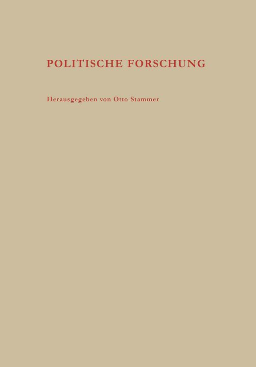 Produktbild: Politische Forschung