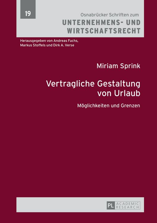 Produktbild: Vertragliche Gestaltung von Urlaub