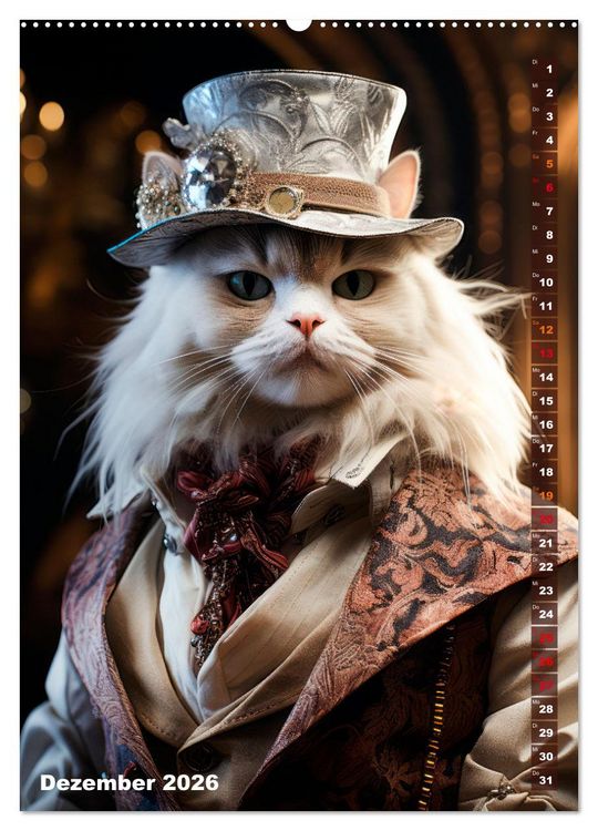 Produktbild: Stylische Katzen (hochwertiger Premium Wandkalender 2026 DIN A2 hoch), Kunstdruck in Hochglanz
