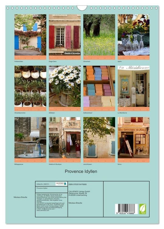 Produktbild: Provence Idyllen (Wandkalender 2026 DIN A3 hoch), CALVENDO Monatskalender