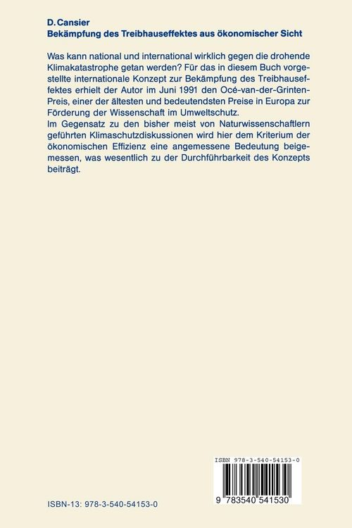 Produktbild: Bekämpfung des Treibhauseffektes aus ökonomischer Sicht