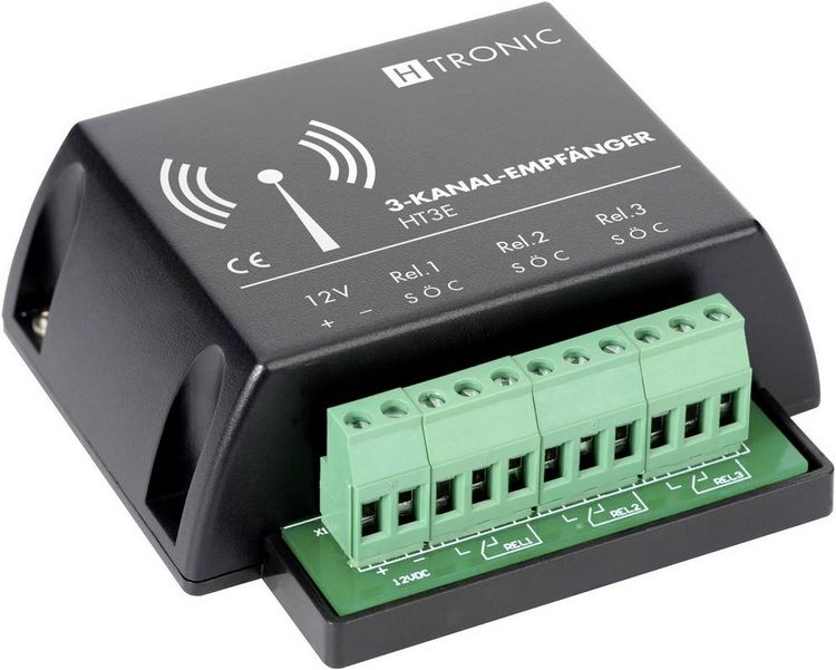 Produktbild: H-Tronic HT3E Funkempf&auml;nger 3-Kanal Frequenz 868.35MHz 12 V/DC