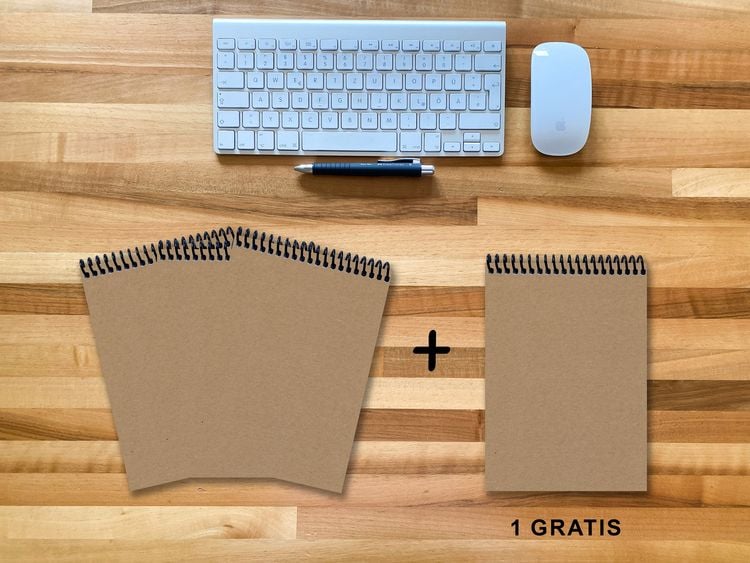 Produktbild: A 5 Notizblock - Set, 3+1 gratis, Luxury 80 Seiten MUSKAT Designerecycling, blanko