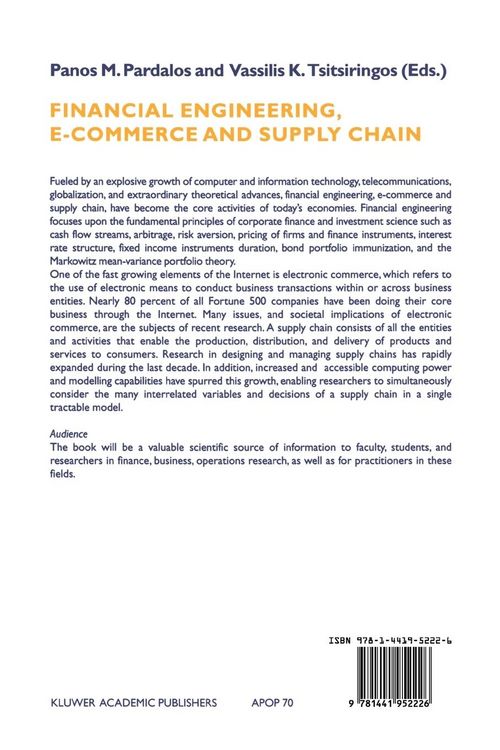 Produktbild: Financial Engineering, E-commerce and Supply Chain