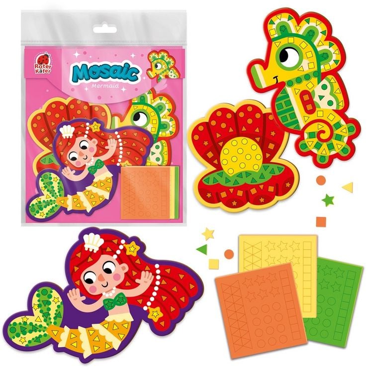 Produktbild: Kreativ-Set Roter K&auml;fer Soft-Mosaik Die kleine Meerjungfrau RK8010-07