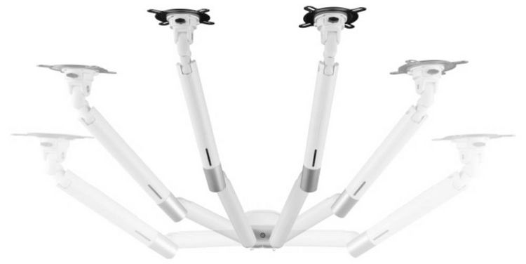 Produktbild: One For All Monitor-Tischhalterung Design Dual white 2 Display(s) 33 cm (13") - 81,3 cm (32") Wei&szlig; H&ouml;henverstellbar, Schwenkbar, Neigbar, Rotierbar