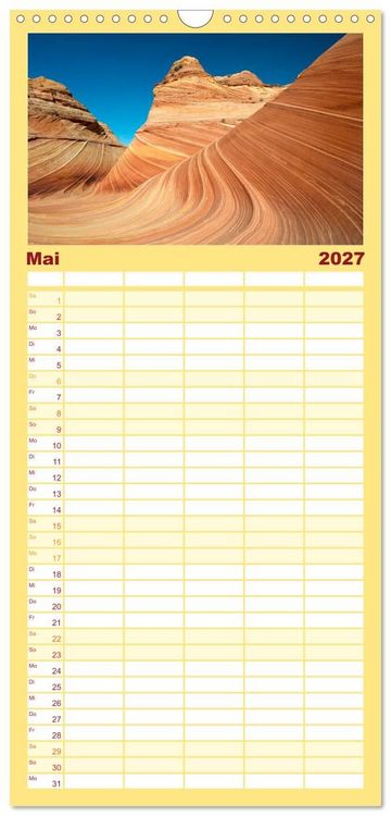 Produktbild: Familienplaner 2027 - Paria Canyon - The Wave Naturwunder mit 5 Spalten (Wandkalender, 21 x 45 cm) CALVENDO