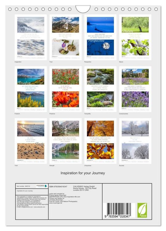 Produktbild: Inspiration for your Journey (Wall Calendar 2027 DIN A4 portrait), CALVENDO 12 Month Wall Calendar