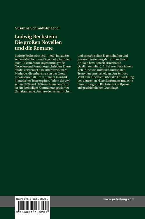 Produktbild: Ludwig Bechstein: Die gro&szlig;en Novellen und die Romane