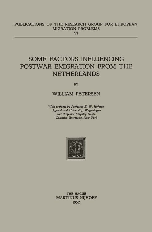 Produktbild: Some Factors Influencing Postwar Emigration from the Netherlands
